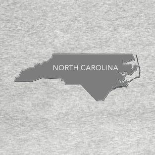 The State of North Carolina Outline Gray T-Shirt